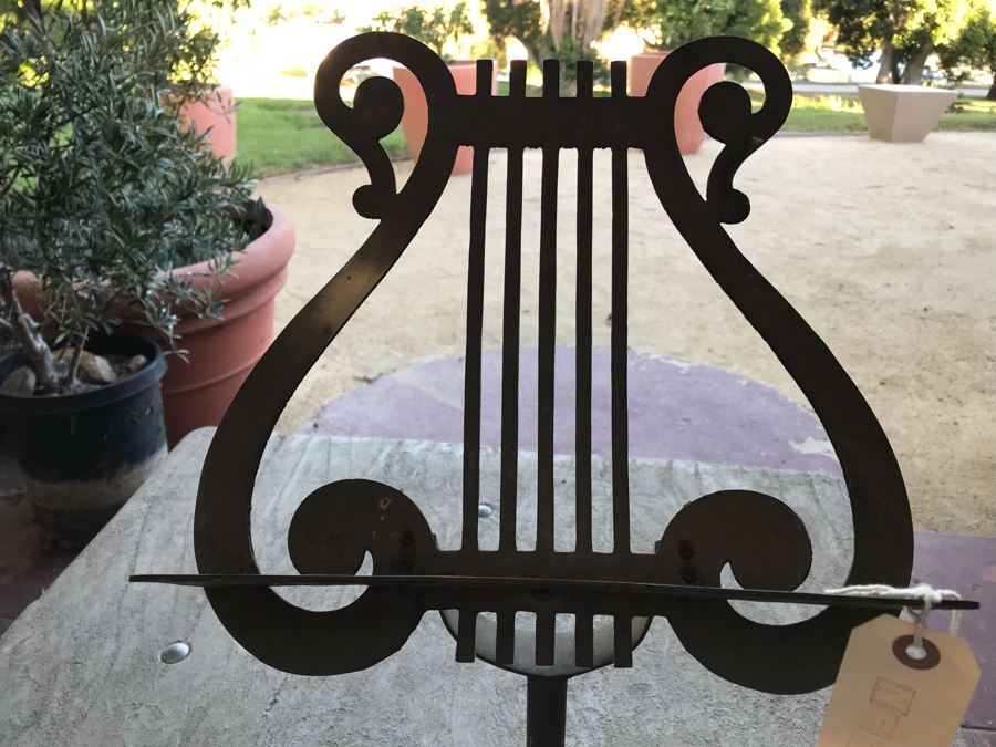 Vintage Brass Lyre Music Display Stand [Photo 7]