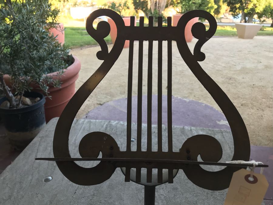 Vintage Brass Lyre Music Display Stand [Photo 8]