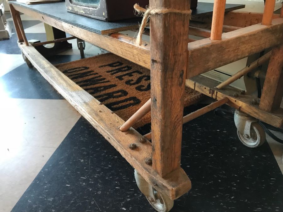 Vintage Wooden Rolling Cart (Sold Empty) [Photo 11]