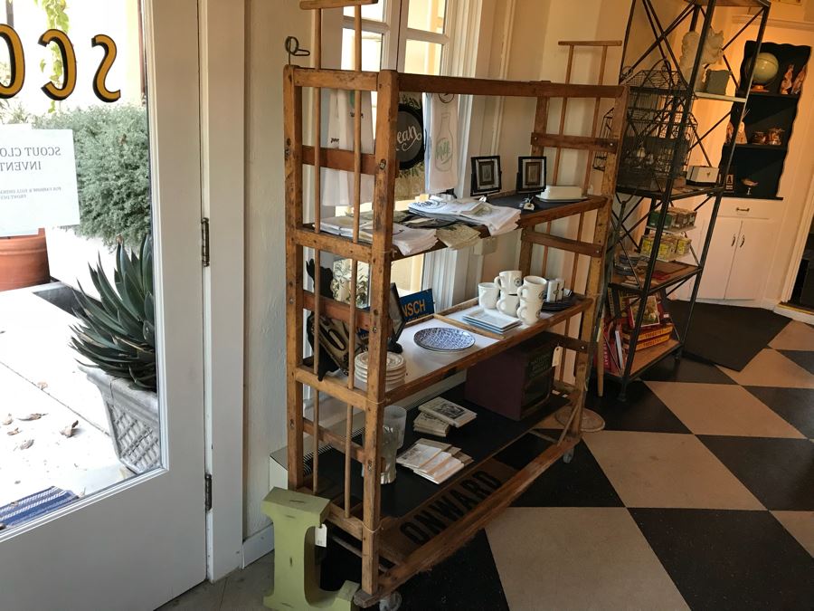 Vintage Wooden Rolling Cart (Sold Empty) [Photo 4]