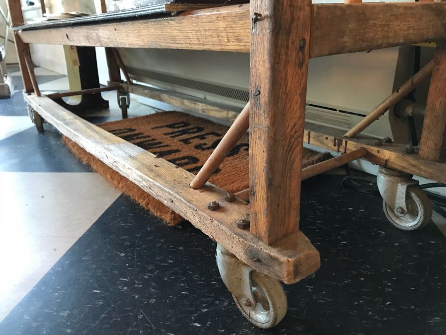 Vintage Wooden Rolling Cart (Sold Empty) [Photo 10]