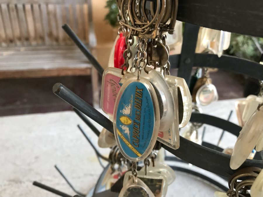 Round 6-Tier Metal Display Rack Filled With Vintage Keychains - See Photos [Photo 25]