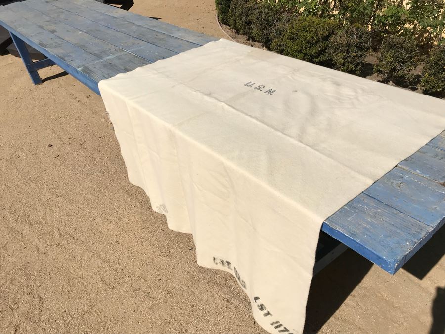 Vintage U.S.N. Navy Wool Blanket [Photo 2]