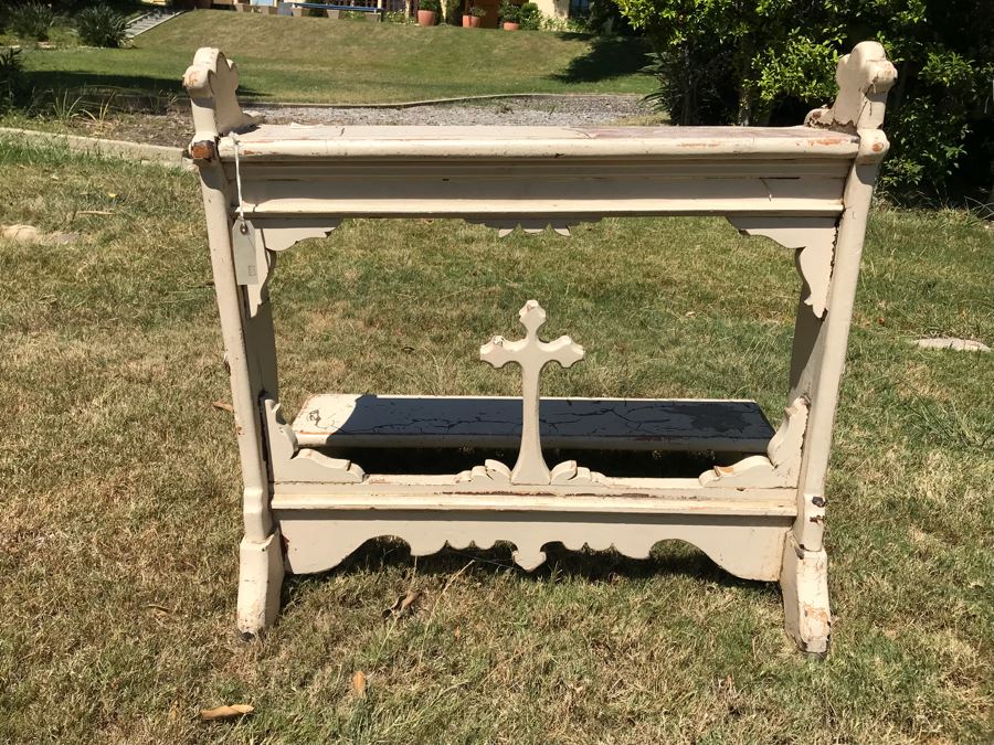 Vintage Shabby Chic Church Kneeling Prayer Bench Retail $1,200 [Photo 10]
