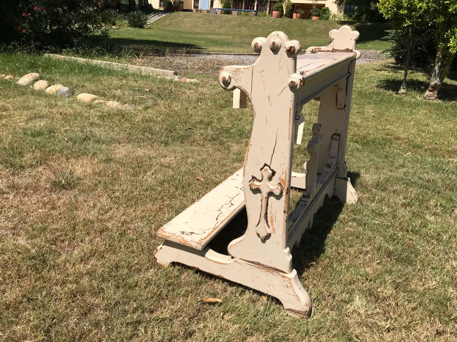 Vintage Shabby Chic Church Kneeling Prayer Bench Retail $1,200 [Photo 12]