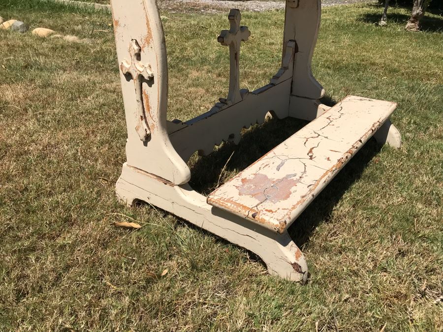 Vintage Shabby Chic Church Kneeling Prayer Bench Retail $1,200 [Photo 9]