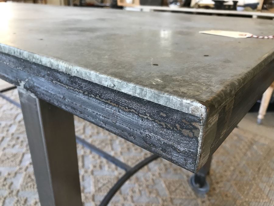 Large Metal Industrial Table On Casters 72' X 30' [Photo 12]