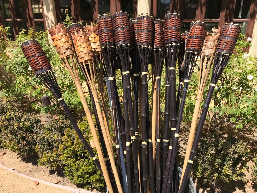 Galvanized Metal Garbage Can Filled With Outdoor TIKI Lights [Photo 4]