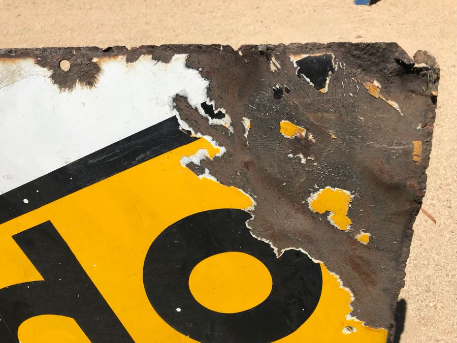 Vintage Metal Porcelain Spido French Motor Oil Advertising Sign 47' X 32' [Photo 6]