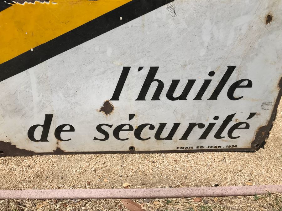 Vintage Metal Porcelain Spido French Motor Oil Advertising Sign 47' X 32' [Photo 4]