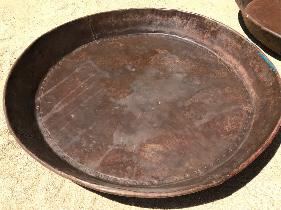 Set Of (3) Very Large Vintage Metal Pans [Photo 9]