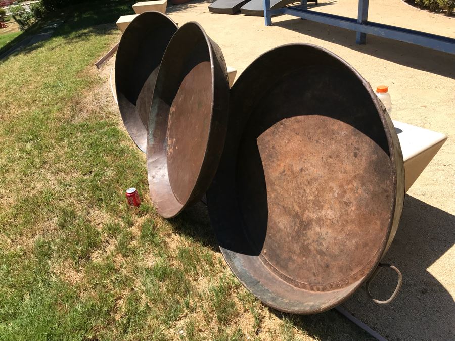 Set Of (3) Very Large Vintage Metal Pans [Photo 20]