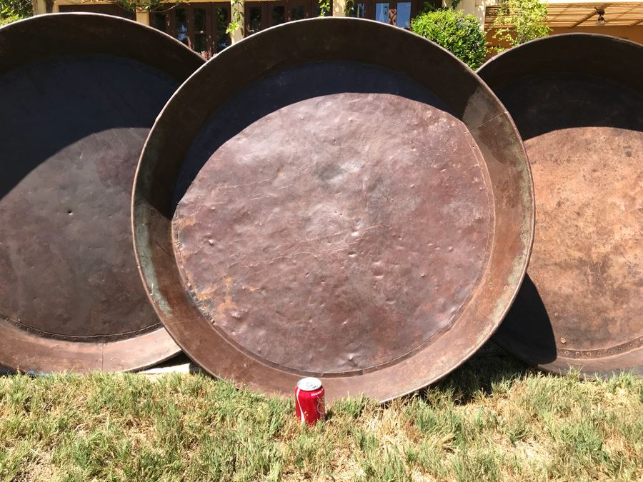 Set Of (3) Very Large Vintage Metal Pans [Photo 18]