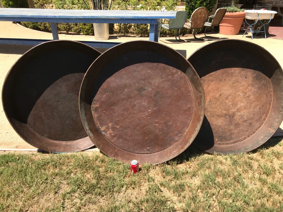 Set Of (3) Very Large Vintage Metal Pans [Photo 17]
