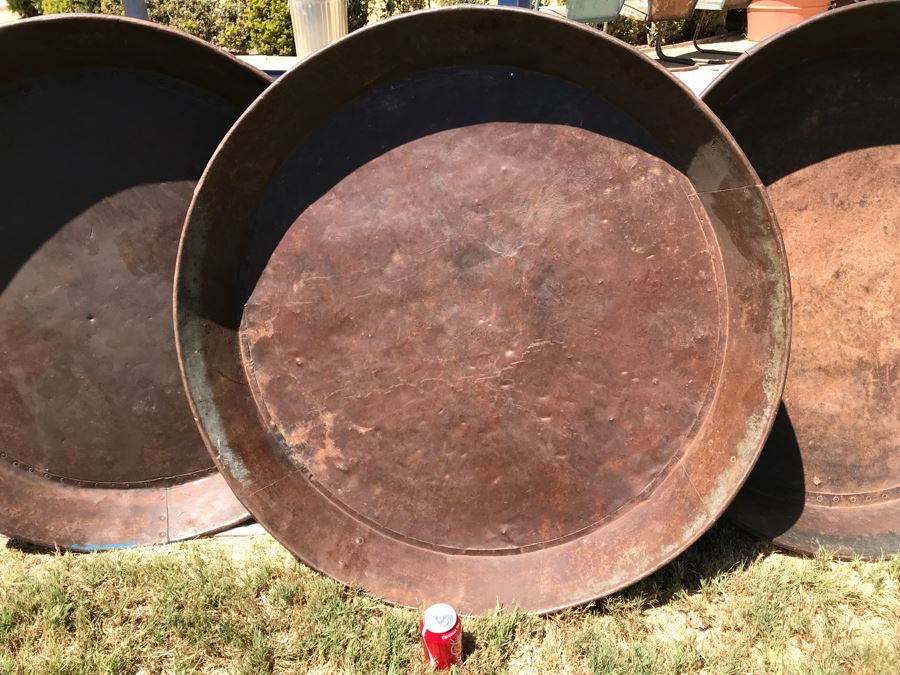Set Of (3) Very Large Vintage Metal Pans [Photo 19]