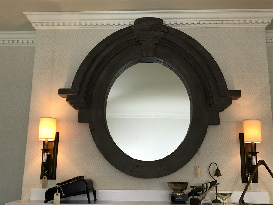 Large Painted Wood Architectural Mirror [Photo 5]