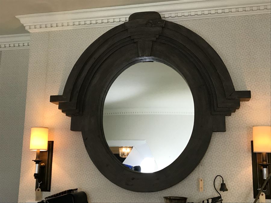 Large Painted Wood Architectural Mirror [Photo 6]