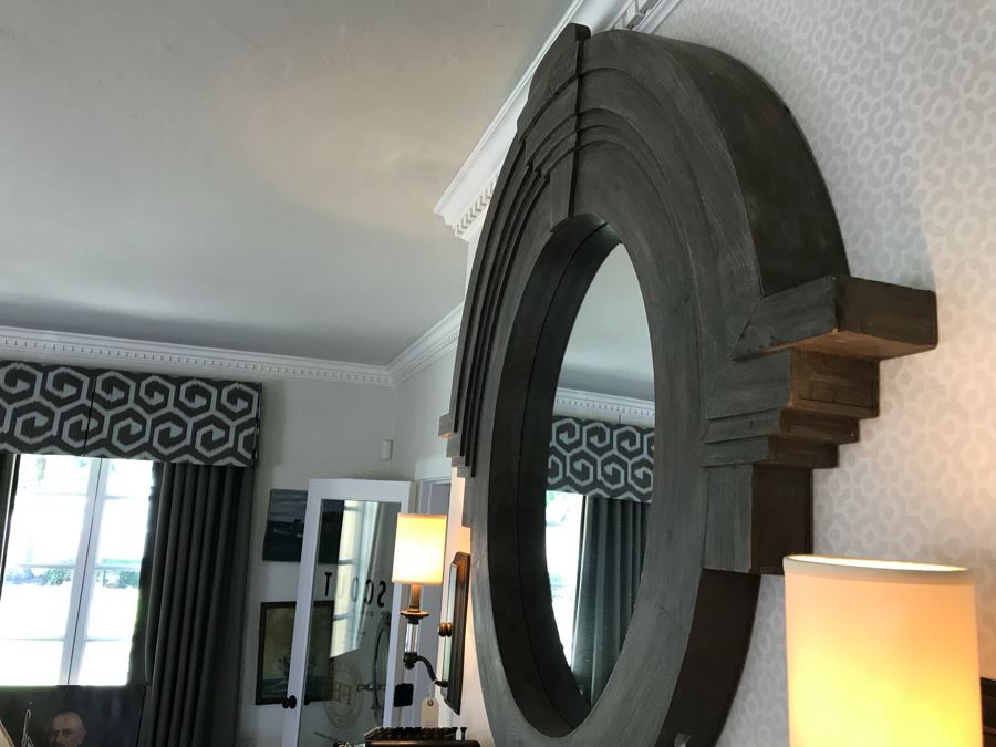 Large Painted Wood Architectural Mirror [Photo 8]