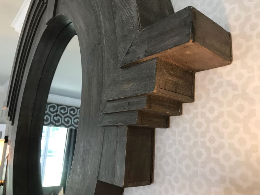 Large Painted Wood Architectural Mirror [Photo 3]