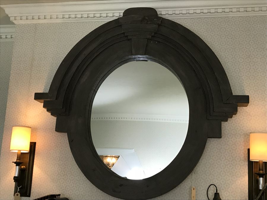 Large Painted Wood Architectural Mirror [Photo 7]