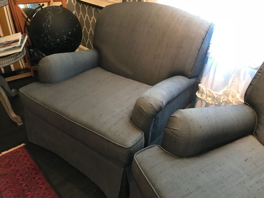 Pair Of Jim Thompson Silk Armchairs [Photo 6]