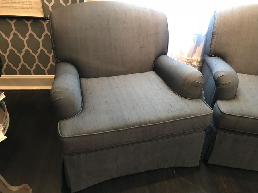 Pair Of Jim Thompson Silk Armchairs [Photo 3]