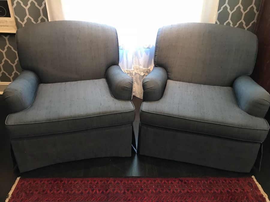 Pair Of Jim Thompson Silk Armchairs [Photo 2]