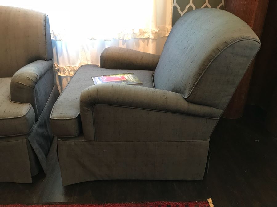 Pair Of Jim Thompson Silk Armchairs [Photo 13]