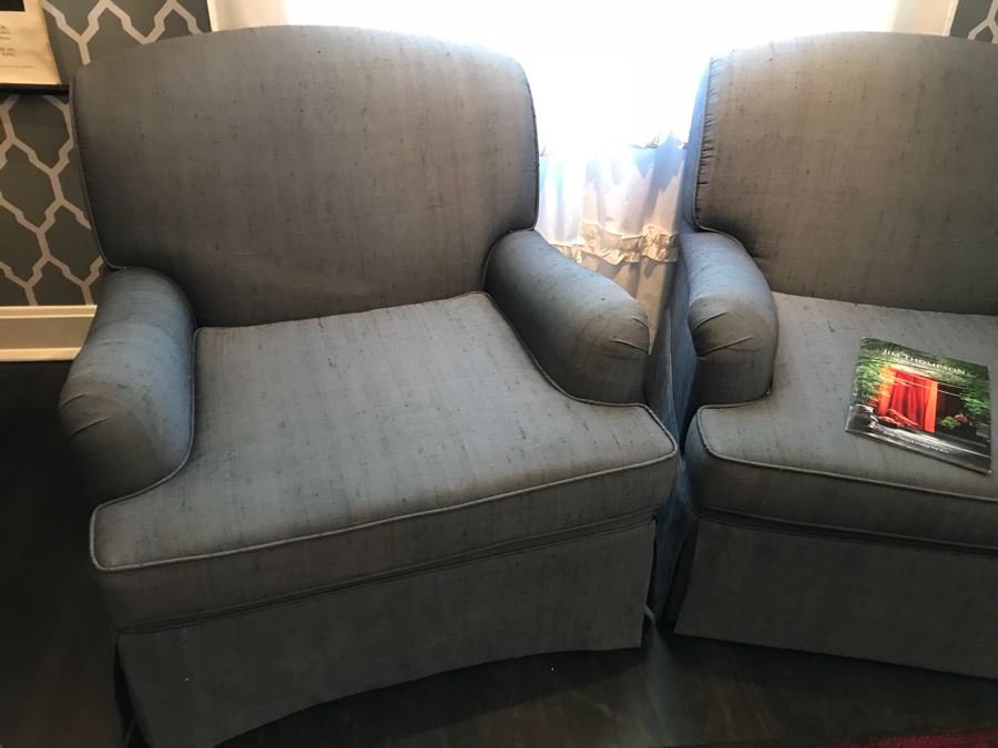 Pair Of Jim Thompson Silk Armchairs [Photo 9]