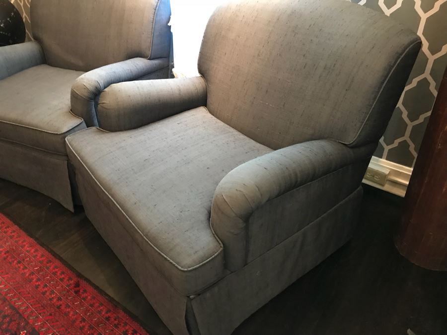 Pair Of Jim Thompson Silk Armchairs [Photo 5]