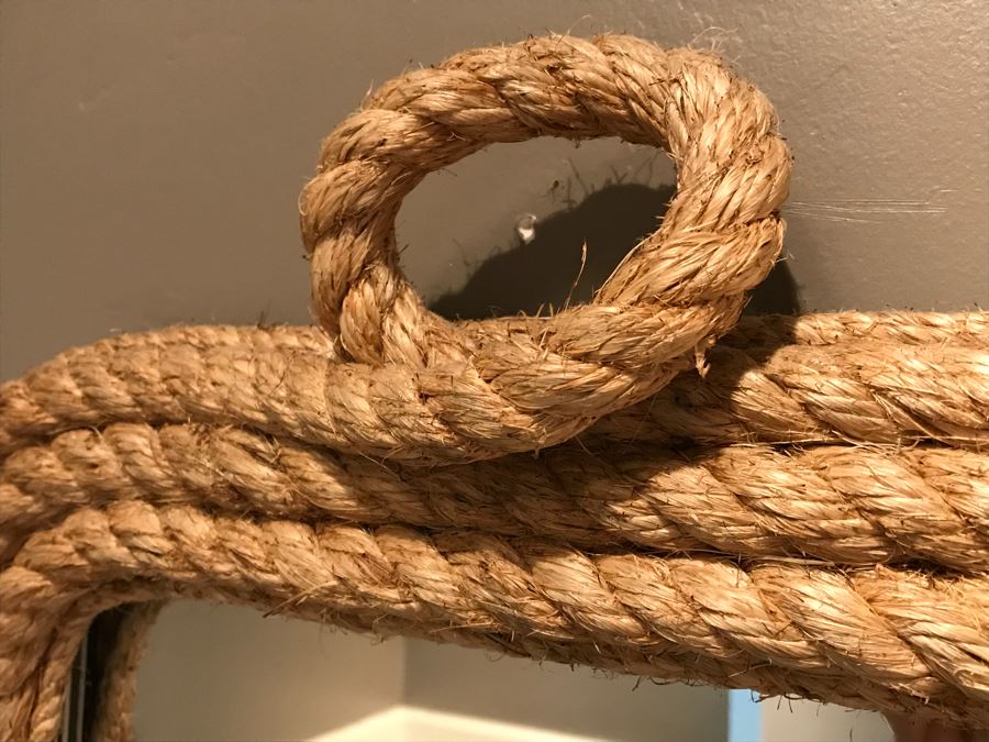 Rope Vanity Mirror And Red Metal Anchor Hook [Photo 4]