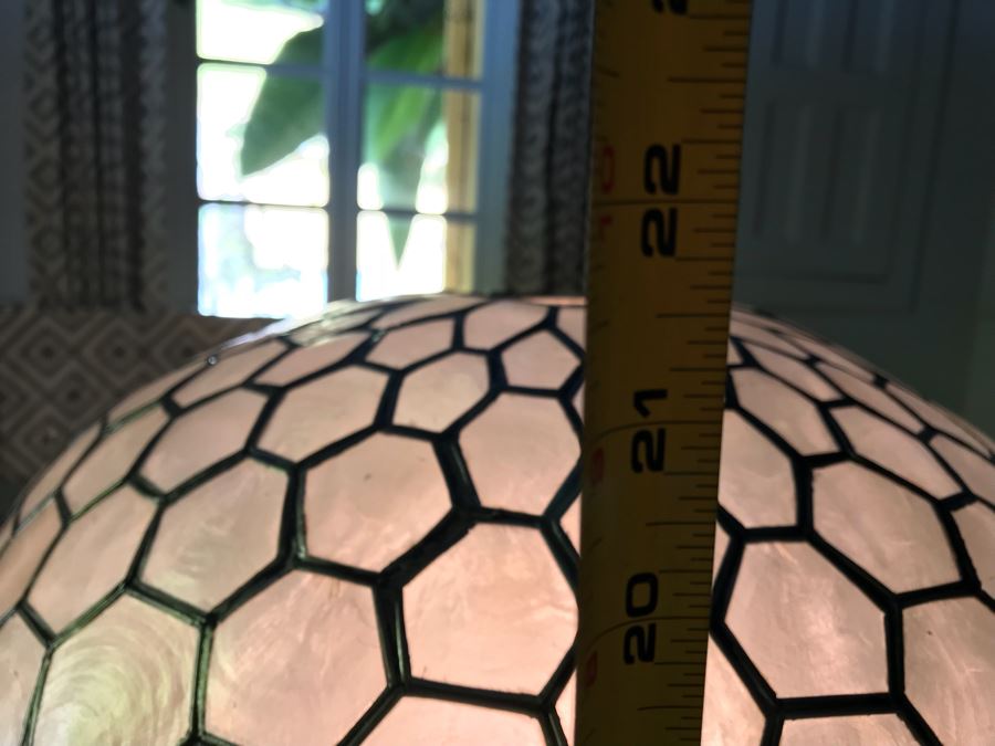 Large Capiz Shell Globe Chandelier [Photo 13]