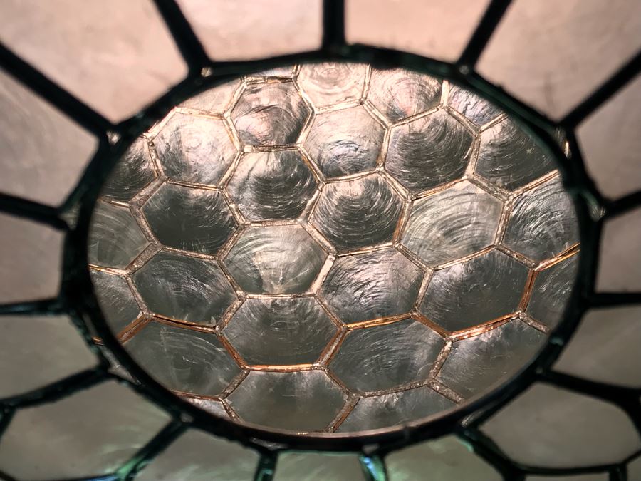 Large Capiz Shell Globe Chandelier [Photo 7]