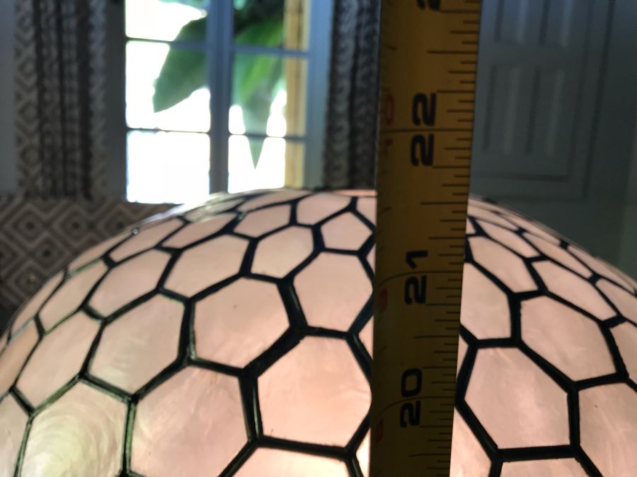 Large Capiz Shell Globe Chandelier [Photo 12]