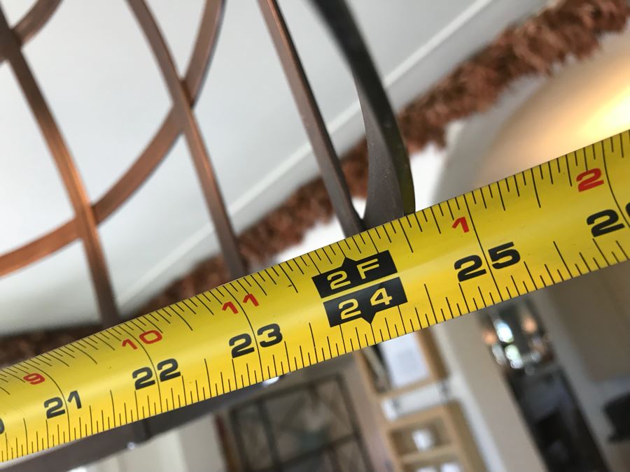 Large Metal Cage 4 Light Chadelier Light Fixture 2'W [Photo 14]