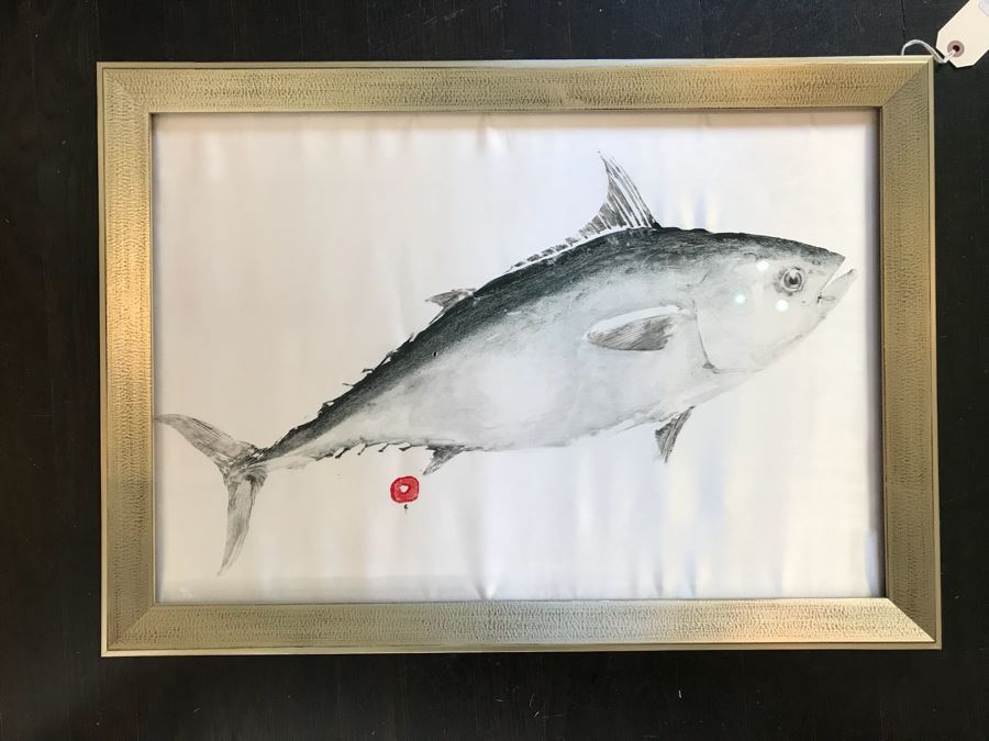 Framed Japanese Fish Painting On Silk Retail $600 [Photo 1]