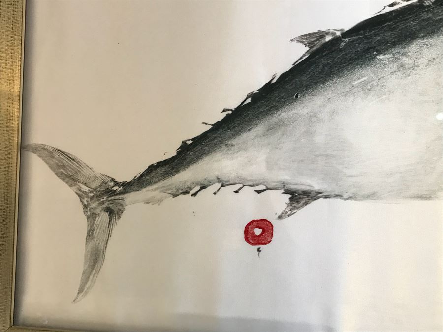 Framed Japanese Fish Painting On Silk Retail $600 [Photo 5]