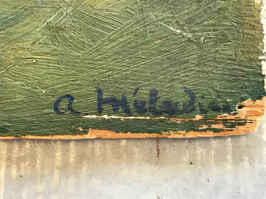 Vintage 1926 French Plein Air Oil Painting On Board Signed Lower Right Retail $650 [Photo 9]