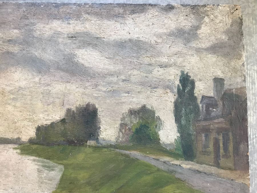 Vintage 1926 French Plein Air Oil Painting On Board Signed Lower Right Retail $650 [Photo 4]