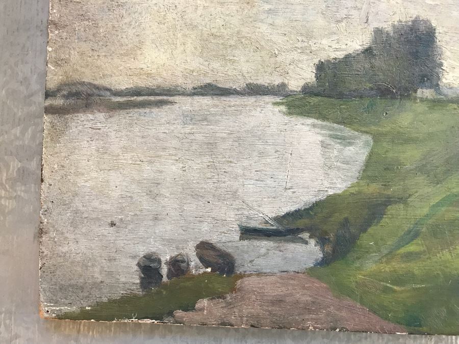 Vintage 1926 French Plein Air Oil Painting On Board Signed Lower Right Retail $650 [Photo 6]