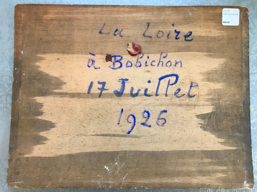 Vintage 1926 French Plein Air Oil Painting On Board Signed Lower Right Retail $650 [Photo 2]