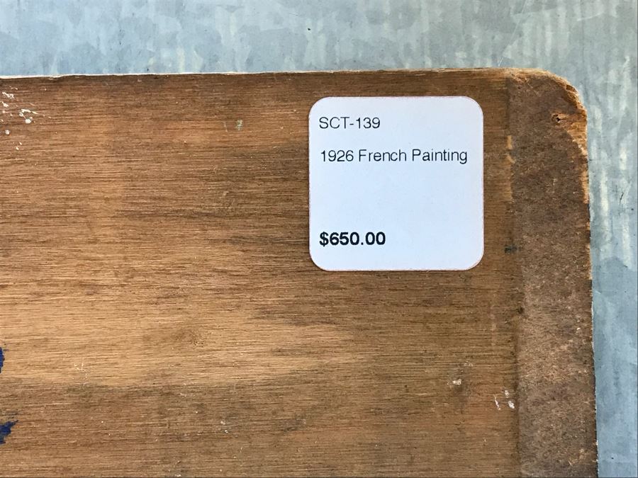 Vintage 1926 French Plein Air Oil Painting On Board Signed Lower Right Retail $650 [Photo 11]