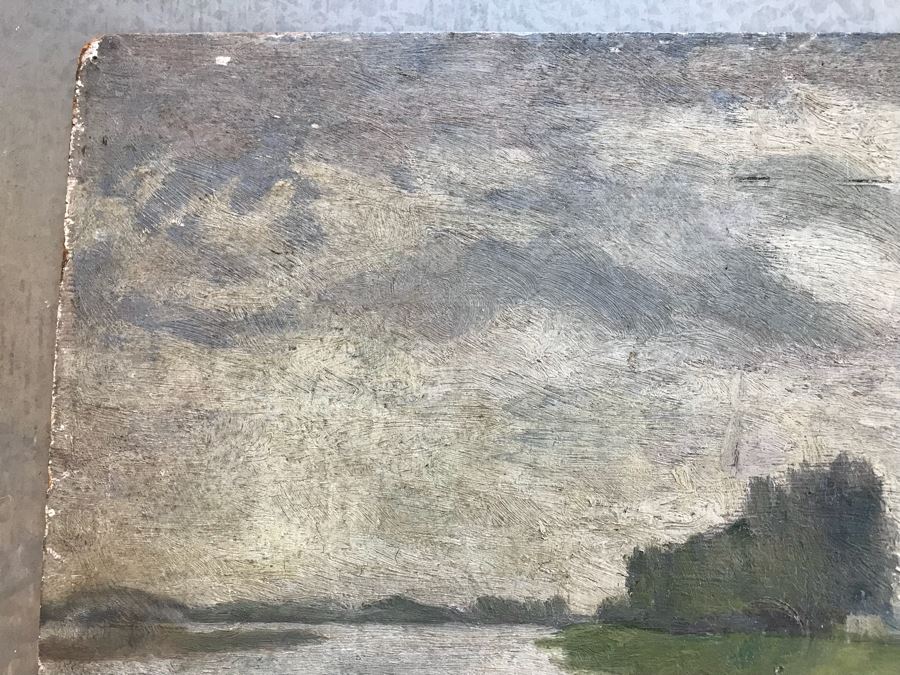 Vintage 1926 French Plein Air Oil Painting On Board Signed Lower Right Retail $650 [Photo 7]