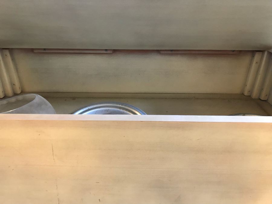 Vintage Painted Wooden Table With Lower Storage Chest [Photo 5]