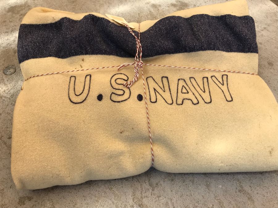 Vintage Wool NAVY Blanket Retail $200 [Photo 2]