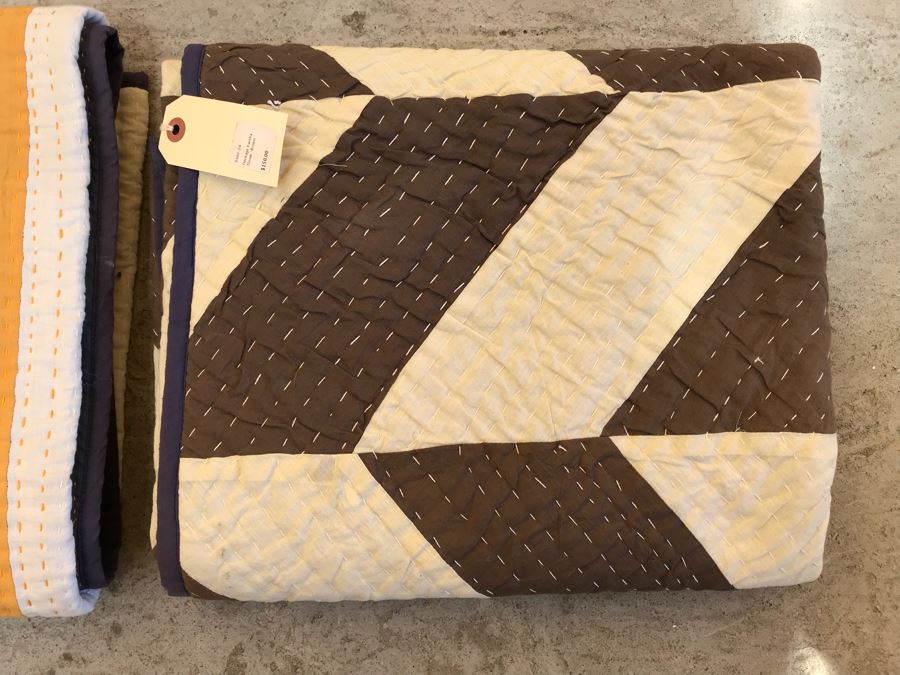 Pair Of Caravan Kantha Stitched Throws Retail $300 [Photo 3]