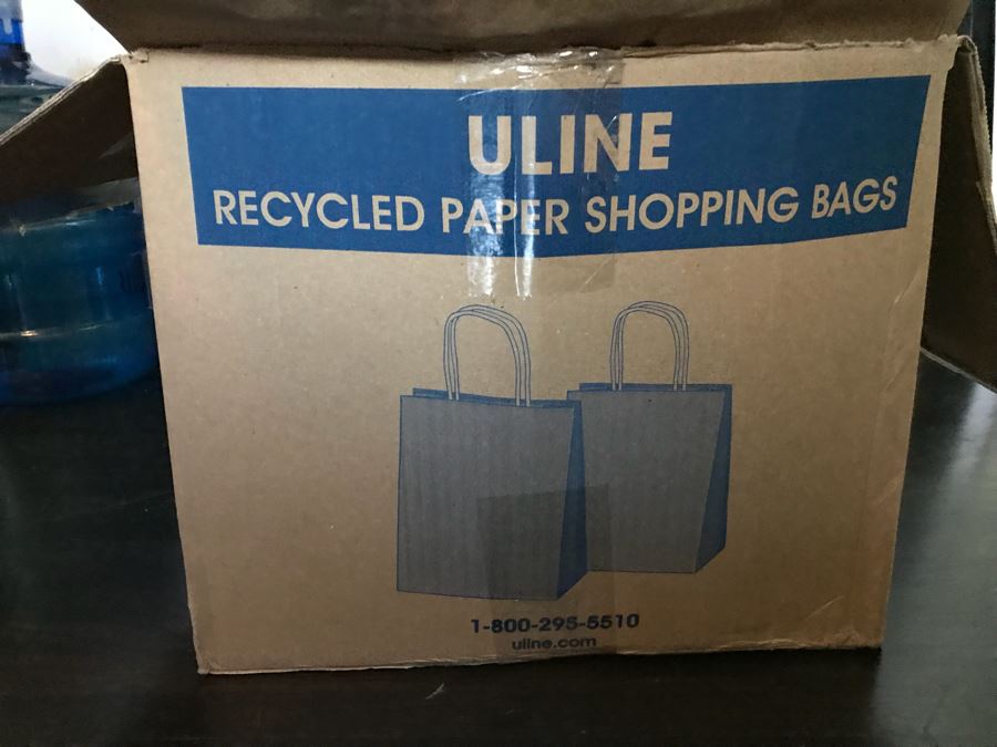(2) Boxes Filled With ULINE Paper Shopping Bags [Photo 3]