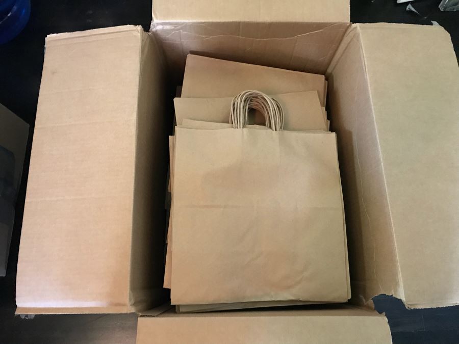 (2) Boxes Filled With ULINE Paper Shopping Bags [Photo 8]