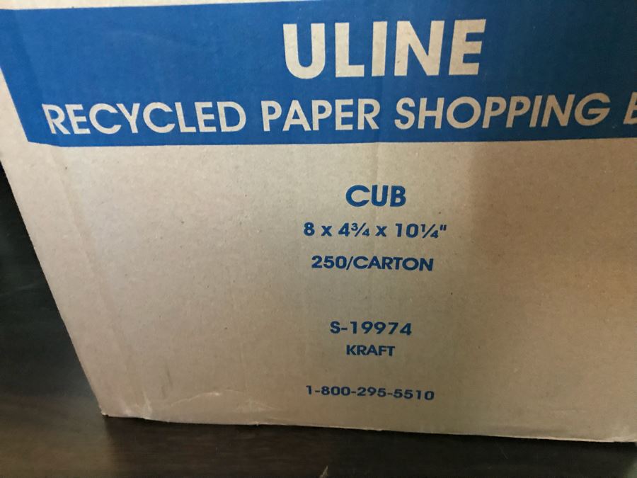 (2) Boxes Filled With ULINE Paper Shopping Bags [Photo 7]