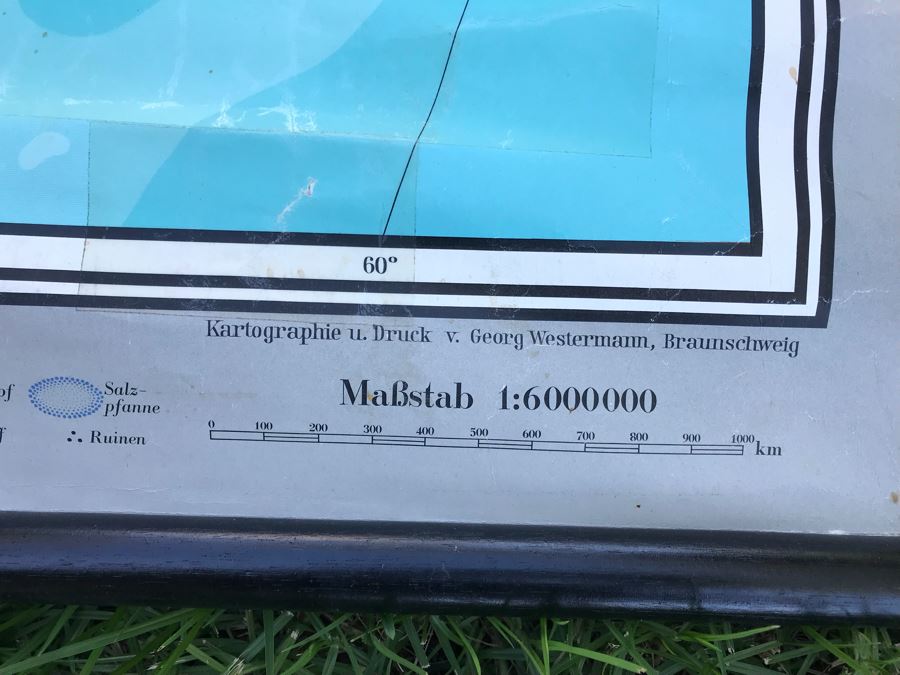 Vintage 1970 German Pull Down School Teaching Map Of Africa [Photo 9]